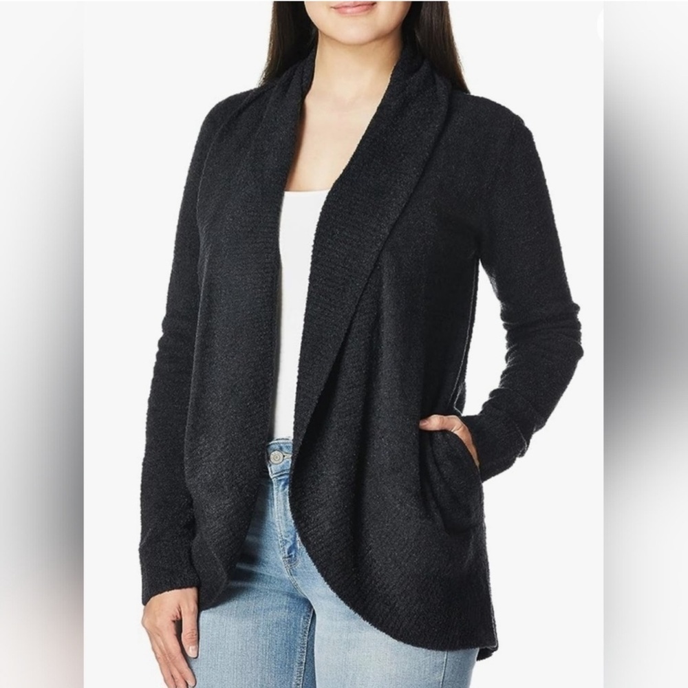 Barefoot Dreams CozyChic Lite Circle Cardigan XS Small Black Loungewear Luxury